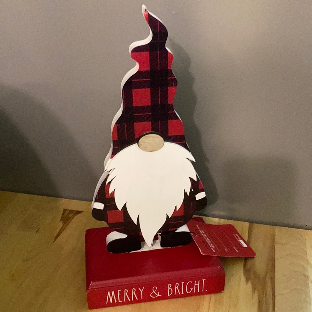 Rae Dunn merry & bright gnome shelf sitter decorations